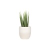 Creative Co-Op Large Matte White Embossed Stoneware Planter
