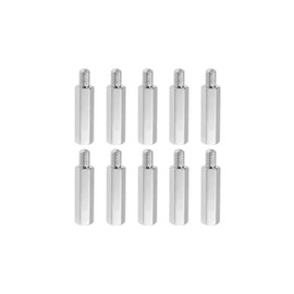 YOKIVE Pack of 10 M4 Spacer Screws Nickel-Plated Hexagonal PCB Spacers Keep Height Consistent Perfect for Motherboard (Silver Tone 20 mm + 6 mm)