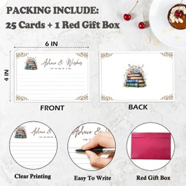 wenhihsiy Advice And Wishes Cards, Books Advice Cards For Bridal Shower, Wedding, Engagement Party Decorations Supplies, Games And Favors For Bride And Groom, Mr And Mrs (25pcs) -a11