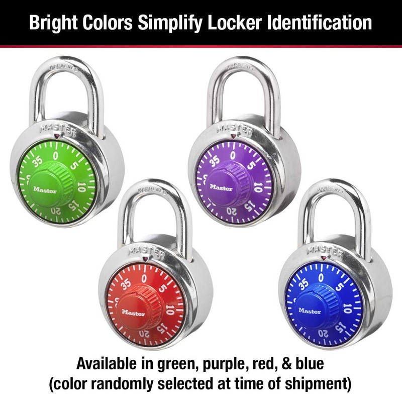 Master Lock 1505D Locker Lock Combination Padlock, 1 Pack, Colors