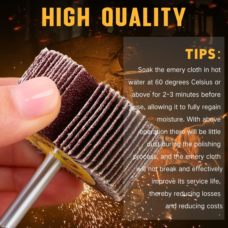 Gisafai 96 Pcs 1/4" Shank 80 Grit Abrasive Flap Wheel