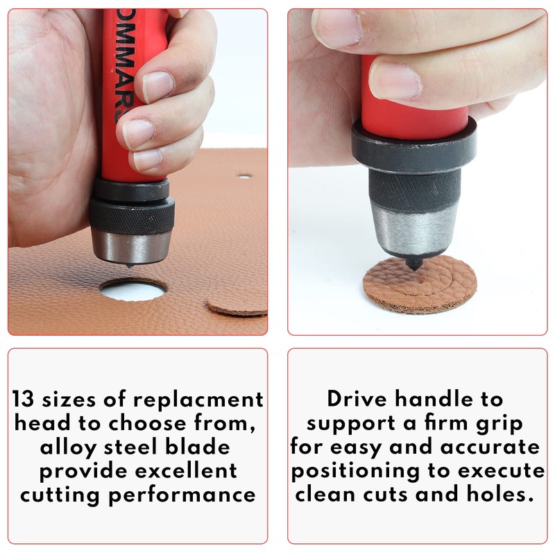 TOMMARS Hollow Punch Kit with Pin Point Punch Shaft Hole