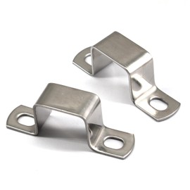 (20 Pieces) 10x10mm Square Pipe Clamp 304 Stainless Steel U Shaped Strut Connector Bracket Tube Buckle Hose Clamp Cable Clamp