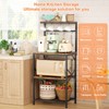 Korfile Kitchen Bakers Rack with Storage Shelves, Small Coffee Bar