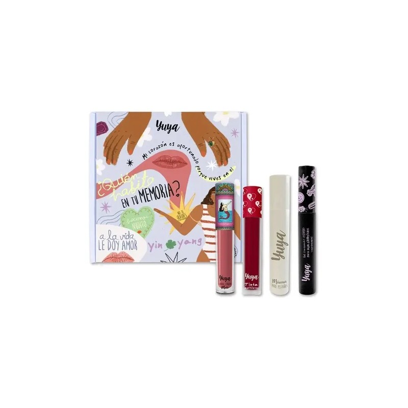 Yuya Set de 4 Piezas Labios Cejas Pestañas Cruelty Free