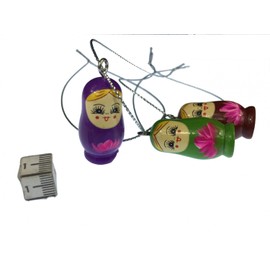 Miniblings 3 Pieces Christmas Tree Decorations Ornaments Ornament Xmas Matryoshka Wooden