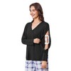 Deyeek Womens Post Shoulder Surgery Shirts Long Sleeve Snap Chemo