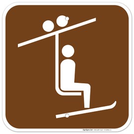 Sigo Signs, Chair Lift Ski Lift Sign, 12x12 Inches, Rust Free .040 Aluminum, Fade Resistant, Made in USA
