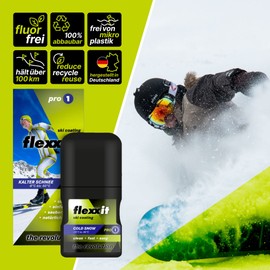 flexxit Pro 1 Ski Wax Alternative - for Downhill and Cross Country Skiing - Holds Over 100 Km - Recommended by Professionals such as David Zobel