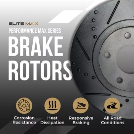 Max Advanced Brakes Rear Drilled Slotted Rotors for 2015-2019 2020 Chevy Colorado GMC Canyon