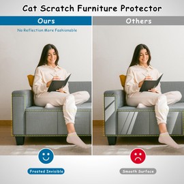 MAICOBI Cat Scratch Furniture Protector 12-Pack – Clear Self-Adhesive Couch Guards – Anti-Scratch Deterrent for Sofa and Upholstery（6+6=12）
