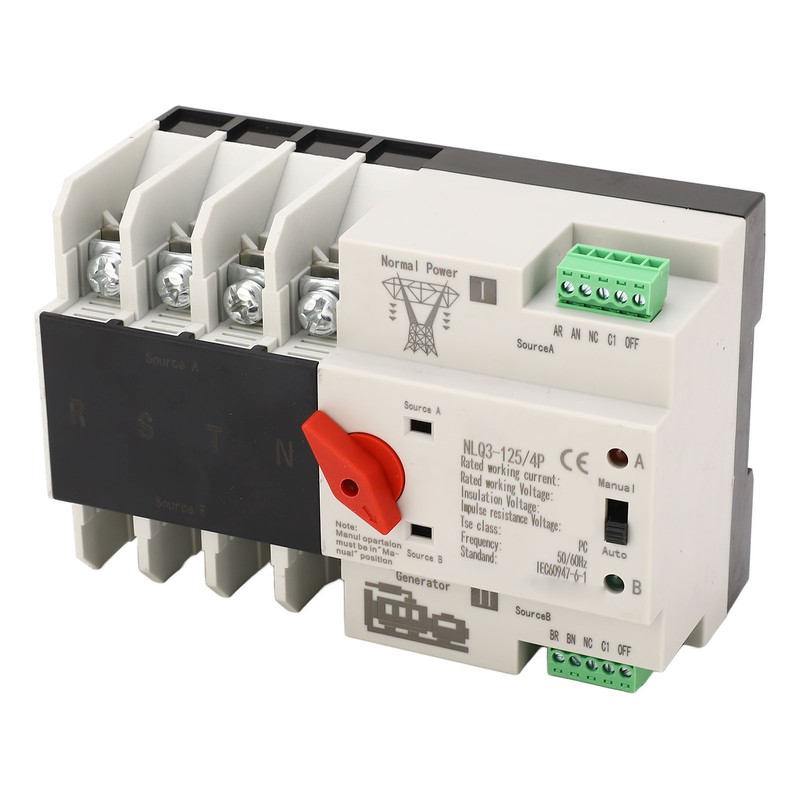Dual Power Automatic Transfer Switch 4P Fast Switching PC AC
