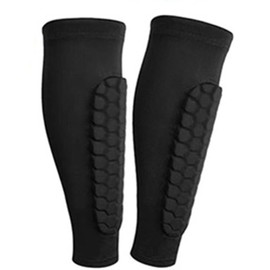 Xolixorium 1 Pair Soccer Shin Guards with Calf Compression Sleeve, Honeycomb Pads for Shin Splint Support, Lightweight Shin Pads for Baseball, Boxing, Kickboxing, MTB – Men & Women (Medium)