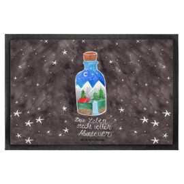 Mr. & Mrs. Panda 40 x 60 cm Doormat Bottle Adventure - Gift, Dirt Trap, Outdoor, Door Scraper Outside, Positive Message, Door Mat Outside