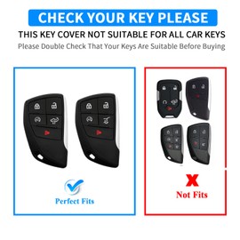 QBUC for Chevy Key Fob Cover, Soft TPU Key Case with Keychain for Chevy 2022 2023 2024 for Silverado gmc Sierra 1500HD,2024 for Silverado Sierra 2500HD 3500HD (Blue-Gun Colored, 5 Buttons)