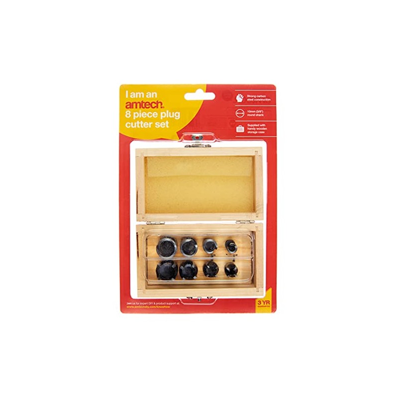 Amtech F3620 Plug Cutter in Wooden Box