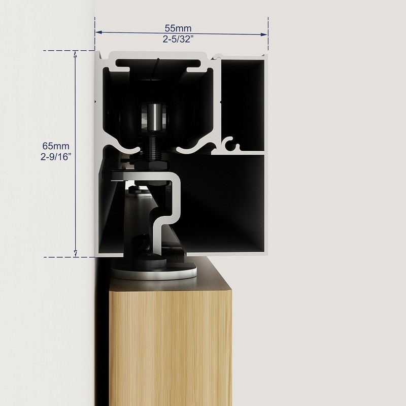 JUBEST 6FT Sliding Barn Door Track Kit, Aluminium Box Rail