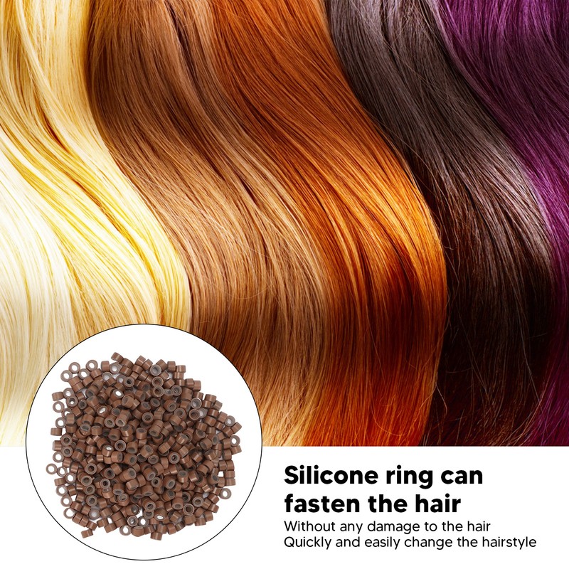 Hair Extension Tool Kit with Silicone Rings Crochet Pulling Hook