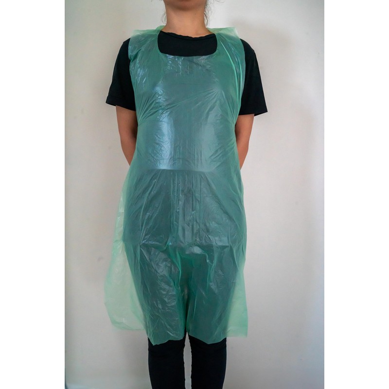 Disposable Protective Aprons, Green, Pack of 100, Kitchen and Workplace