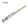 sourcing map 10pcs 1/4" Hex Shank Drill Bit 5/64" Gold