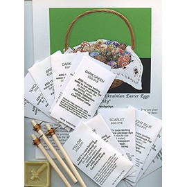 Super Color Kit for Decorating Ukrainian Easter Eggs with 3 Traditional Kistky - 12 Colors, Easter Craft Supplies, Pysanky Decorations, Fun Activities for the Whole Family