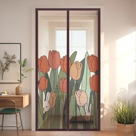 Magnetic Mesh Door Screen Curtain with Mosquito Protection and Printed Designs Curtain Joy on Brows A+90*210 3ea
