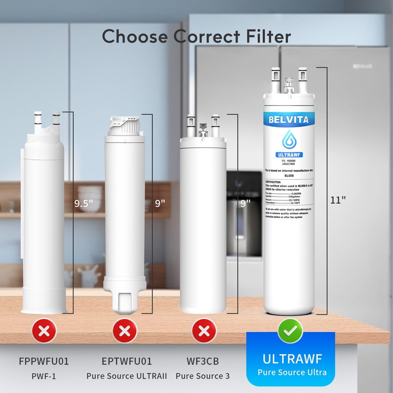Refrigerator Water Filters Compatible with ULTRAWF Pure Source Water Filters