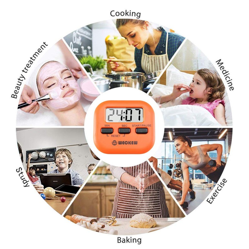 Kitchen Timer, WECKEW 2 Pack Digital Kitchen Timer Magnetic Countdown