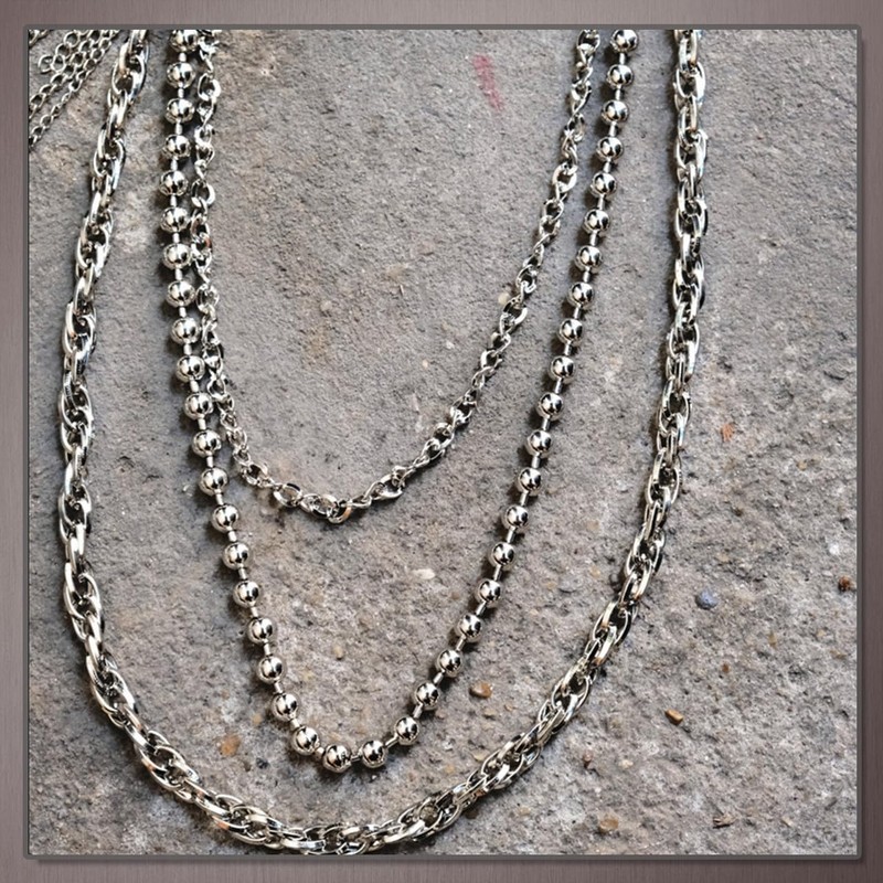 [ワン リミテーション] ウォレットチェーン ボールチェーン キーリング シルバー 財布 メンズ レディース AN093(シルバー)