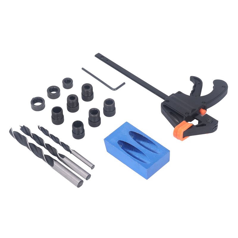 15Pcs Pocket Hole Jig 15° Aluminum Alloy Inclined Hole Drilling