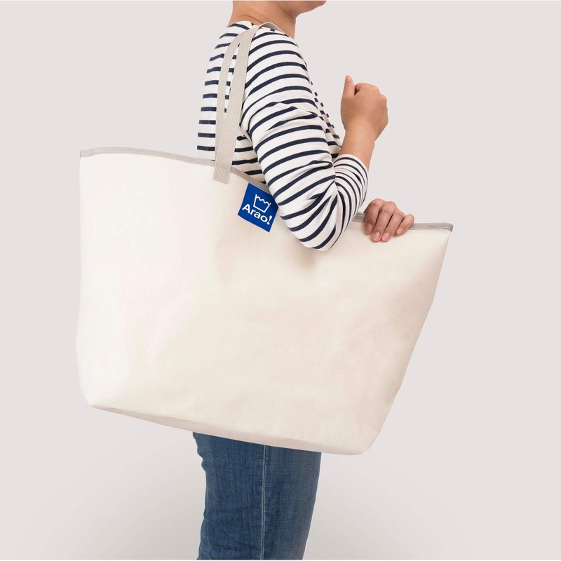 Arao! White Ohe Bag, Approx. 15.7 x 15.7 x 9.4
