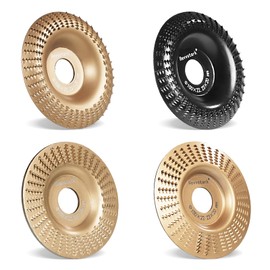 4 Pack Wood Carving Disc for Angle Grinder 4 Inch with 7/8" Arbor, Wood Shaping Grinding Wheel Sanding Disc, Woodworking Angle Grinder Attachment