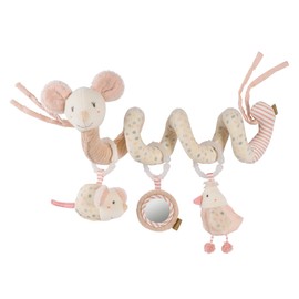 Fehn Activity-Spirale Maus – Motorikspielzeug mit Lernfunktionen zum Tasten, Fühlen, Spielen – Stoff-Spirale fördert Greifen, Tastsinn & Motorik – für zuhause & unterwegs, für Babys ab Geburt