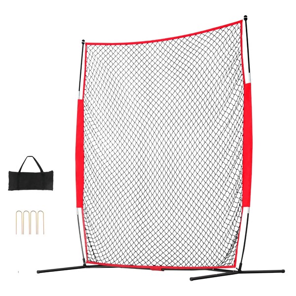 Happybuy Barricade Backstop Net, 7x7 ft Sports Barrier Netting, Portable