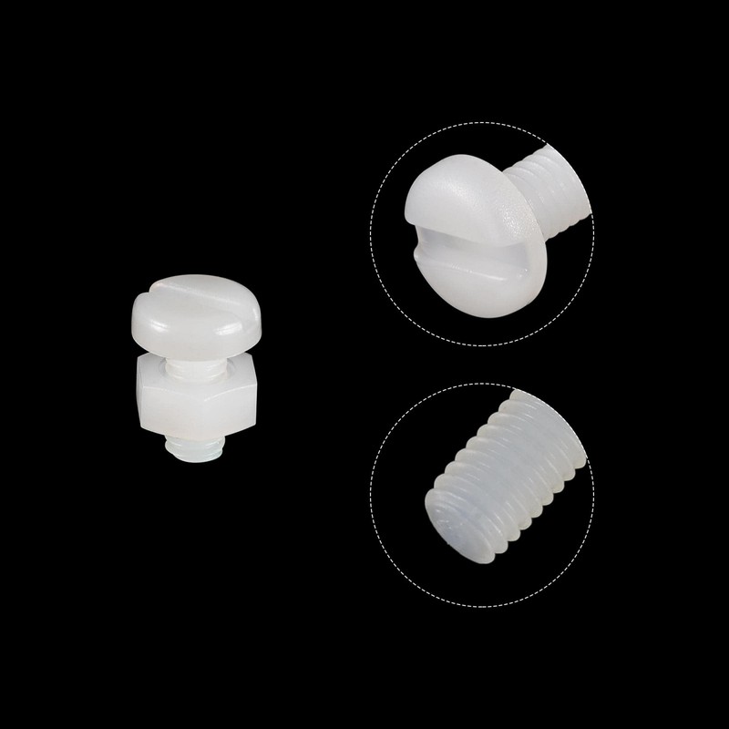sourcing map 20 Pairs Nylon Screw Nut Assortment, M4x8mm Slotted