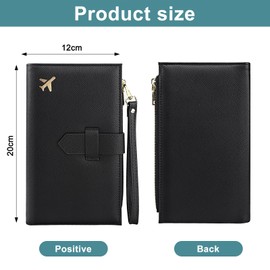 Lrocotanc Passport Organiser with RFID Blocker - Portable Passport Case for Family, Black - Waterproof Passport Holder for ID Cards, Credit Cards and Travel Documents - Ideal for Men and Women, black,