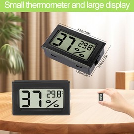 Farerkass Pack of 8 Hygrometers, Digital Mini Humidity Meter with LCD, Room Temperature for Indoor Use and Hydrometer for Baby Room, Bedroom and Wine Cellar, Black