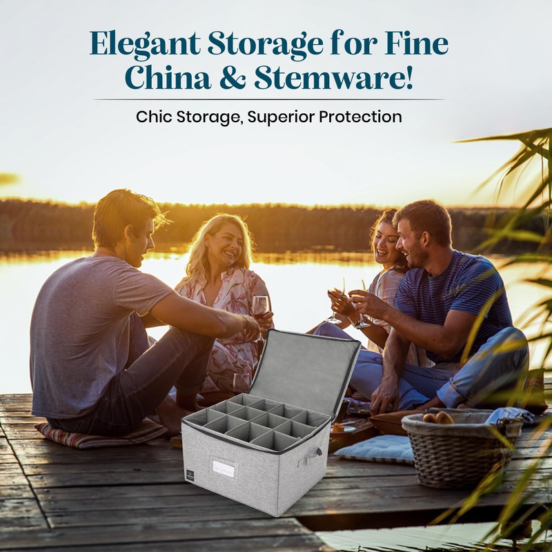 Unison Kitchen Stemware Storage Container - Fine China Storage Container