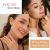 AVECON Clover Moissanite Engagement Ring for Women, 14K Gold Plated