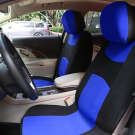 X AUTOHAUX Universal Front Truck Seat Cover Kit Protective Pad Black Blue