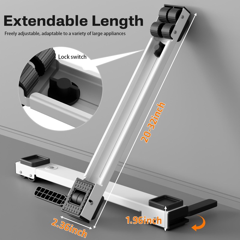 Appliance Rollers Heavy Duty,Newest Extendable Appliance Sliders,Liftable Washing Machine Base,Easily