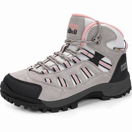 R CORD Non-Slip Womens Hiking Boots Waterproof Breathable Rubber Outsoles Trail Mountain and Backpacking Bootss Peach Size 7.5