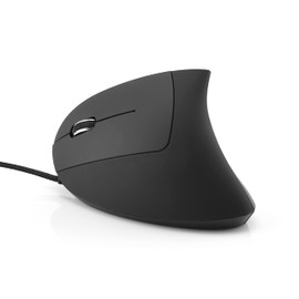 MediaRange ergonomische 6-Tasten Maus mit optischem Sensor für Linkshänder, kabelgebunden, schwarz