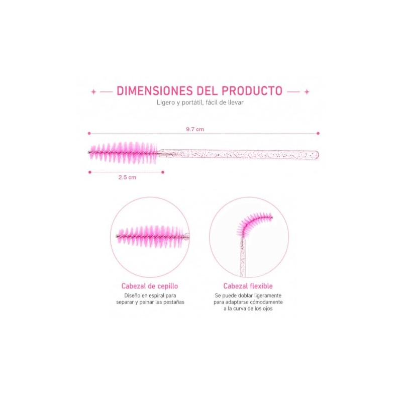 200 Piezas Cepillo Para Pestañas y Cejas, Varillas de Rímel