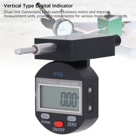Electronic Digital Dial Indicator Gauge, Inch/Metric Conversion Digital Probe Indicator Dial Test 0.01mm /0.0005in, with Large LCD Display & Serial Data Output Port