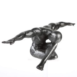 Casablanca Cliff Figure - Poly - Antique Silver Width 33 cm