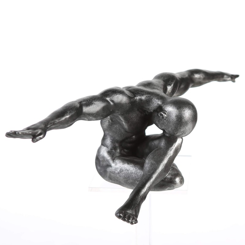 Casablanca Cliff Figure - Poly - Antique Silver Width 33