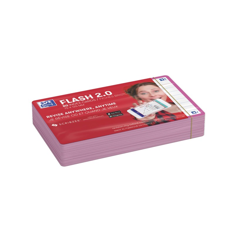 Oxford Flash 2.0 Index Cards A7, Flashcards, 75 x 125