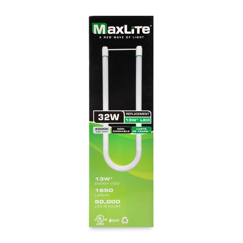 MaxLite U13T8DF240 DirectFit LED T8 U-Bend Light Bulbs - 13W