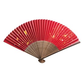 [Teshigoto Club] [Hakuichi Japanese Paper Wrapping] Kanazawa Fan, Chirashibi, Sparkling Kirara, red